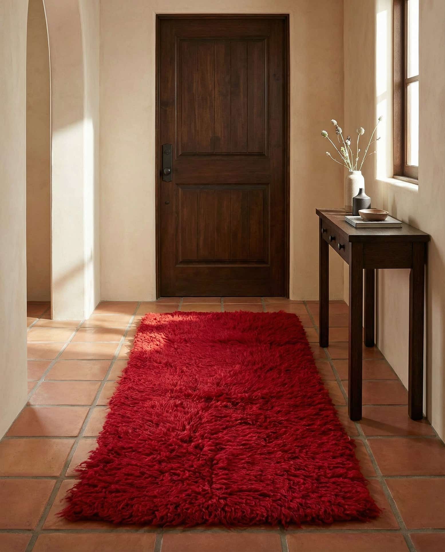 2' 5 x 4' 9 Hand Knotted Moroccan Wool Runner Rug