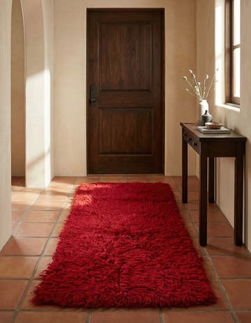 2' 5 x 4' 9 Hand Knotted Moroccan Wool Runner Rug