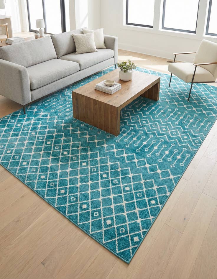 Detail image of 10' x 13' Moroccan Trellis Rug