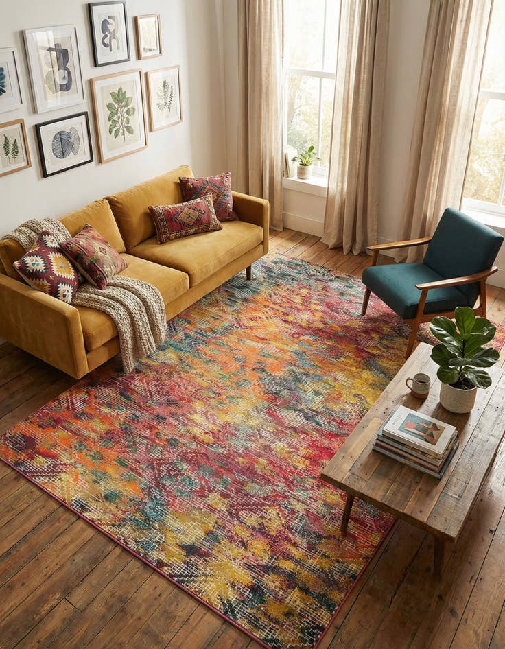 Detail image of  9' x 12'  Washable Vivid Rug