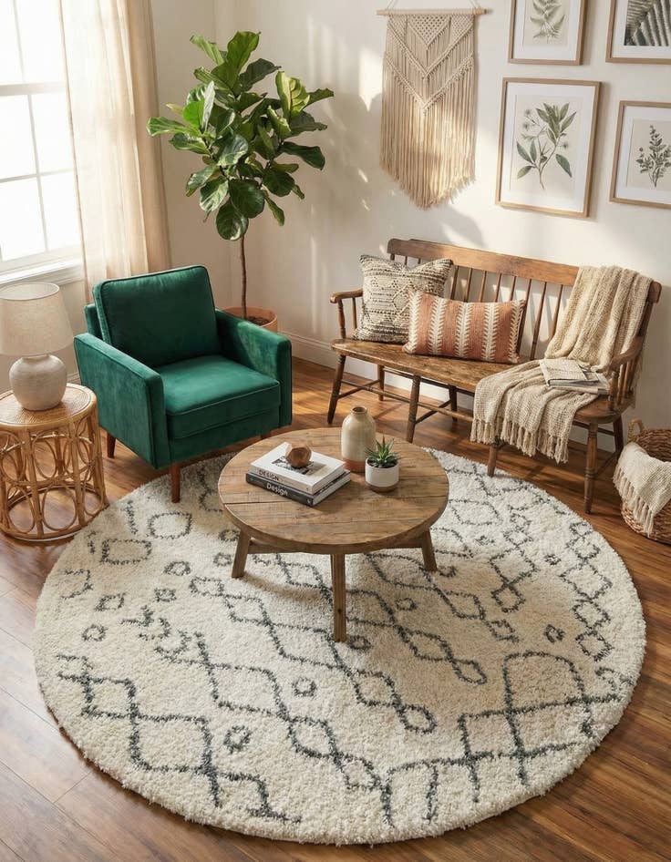 Detail image of 6' x 6' Marrakesh Shag Round Rug