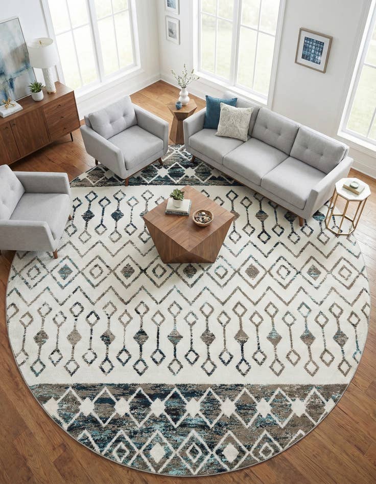 Detail image of  10' x 10' Moroccan Trellis Round Rug