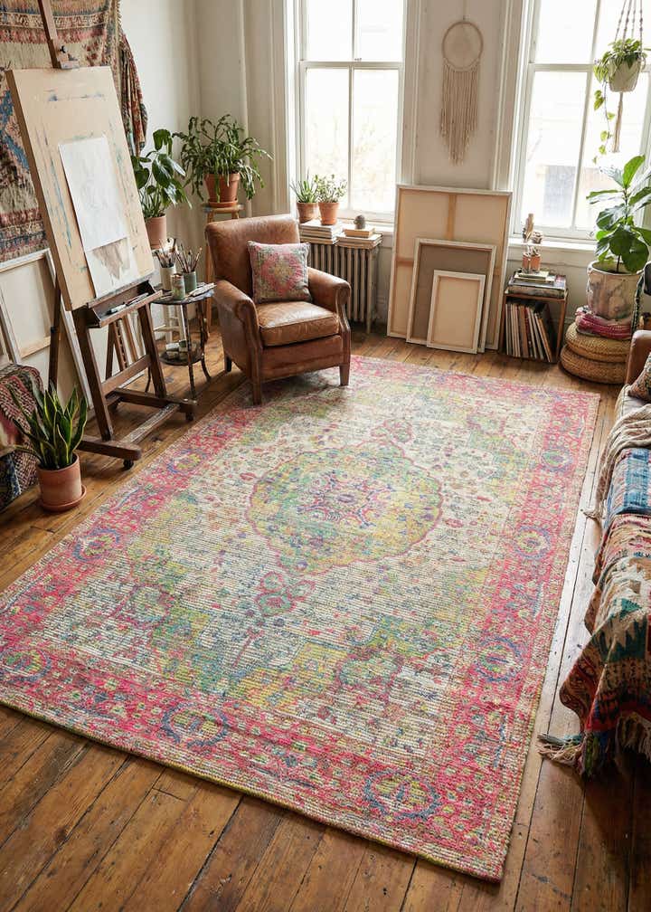 6' 1 x 9' Hand Woven Chenille Jute Rug