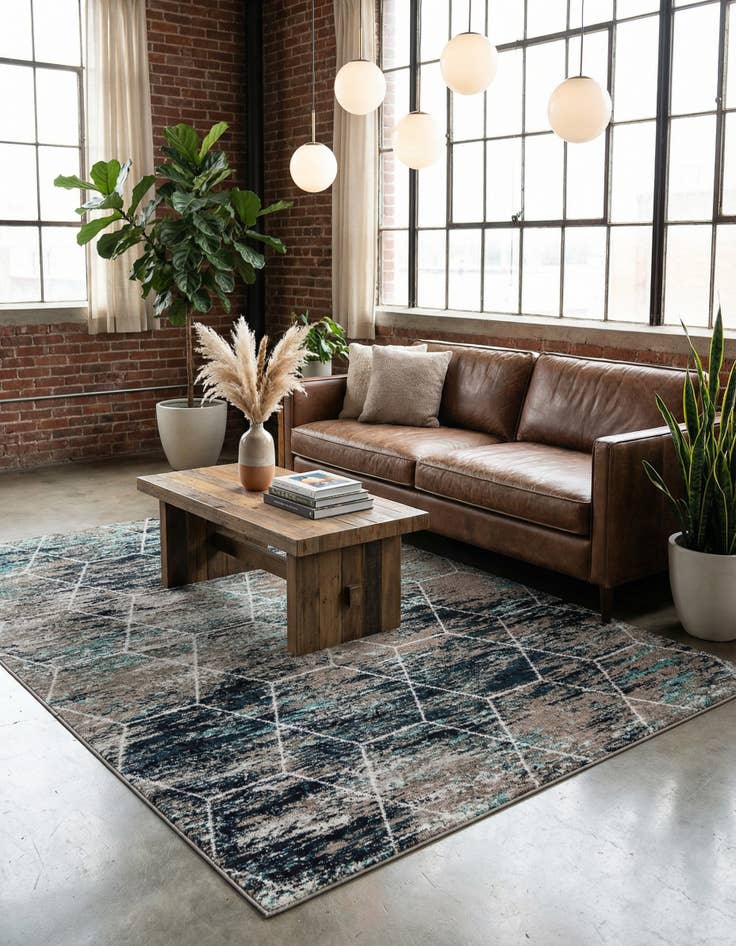 Detail image of 6' x 9' Trellis Frieze Rug