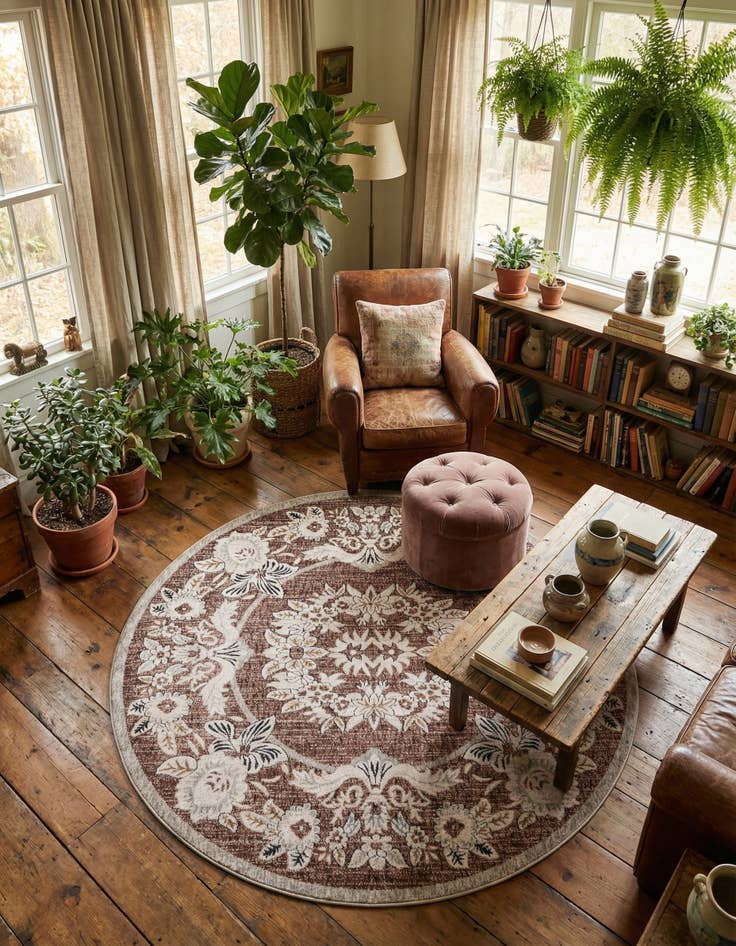 Detail image of 7' x 7' Eco Traditional Round Rug