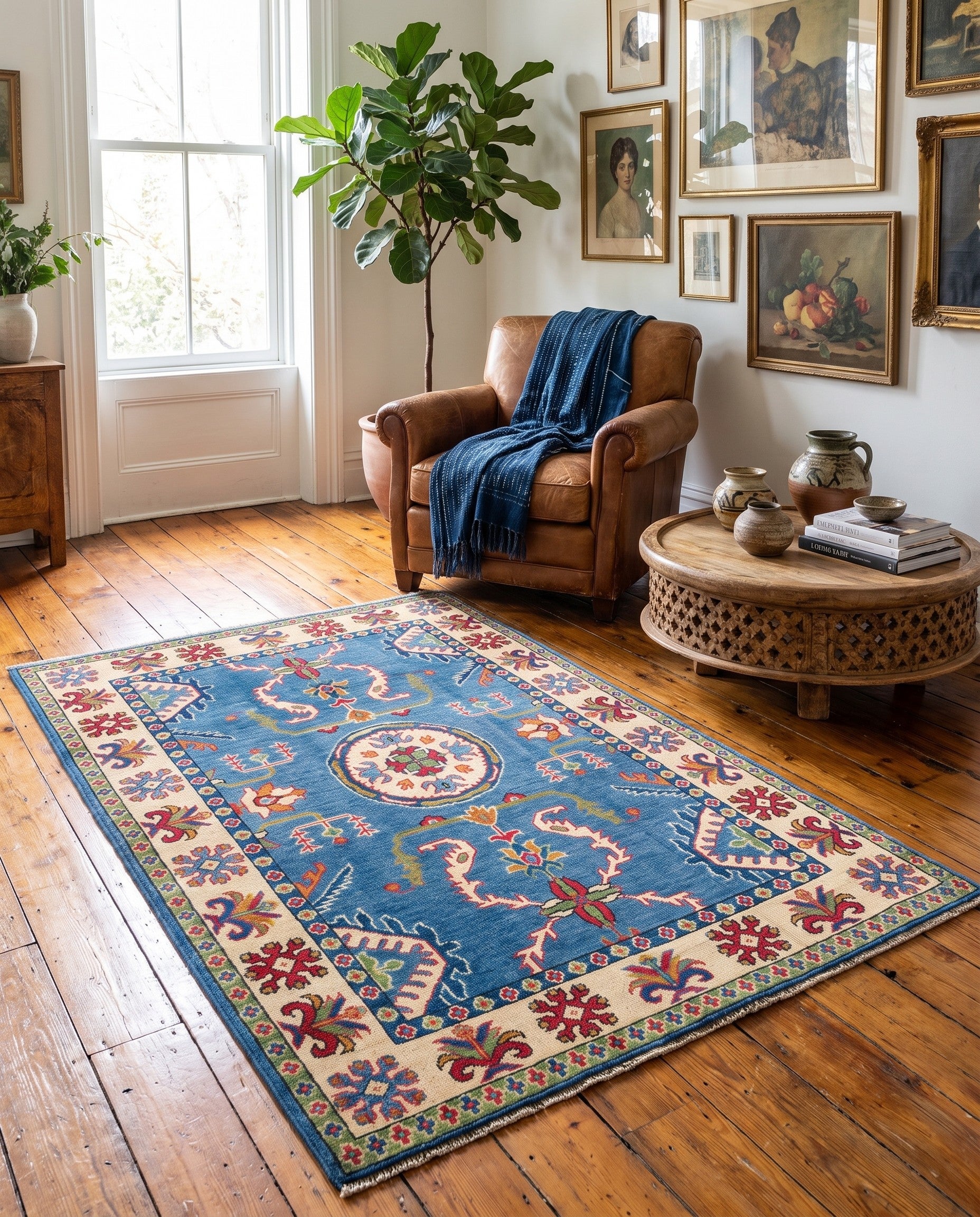 Detail image 3 of 10: 3' 11 x 6' Hand Knotted Kazak Rug