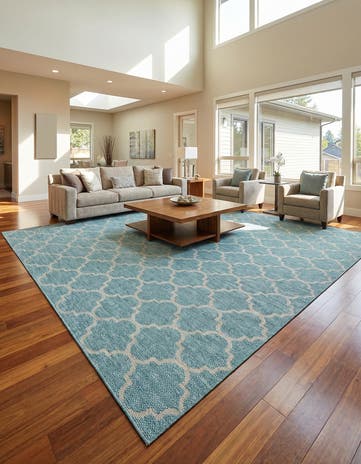 13' x 13' Easy-Clean Lattice Indoor / Outdoor Square Rug