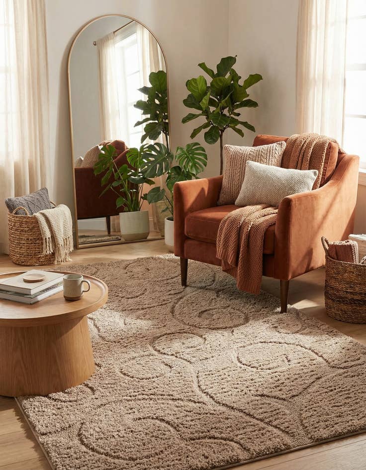 Detail image of 5' x 8' Botanical Shag Rug