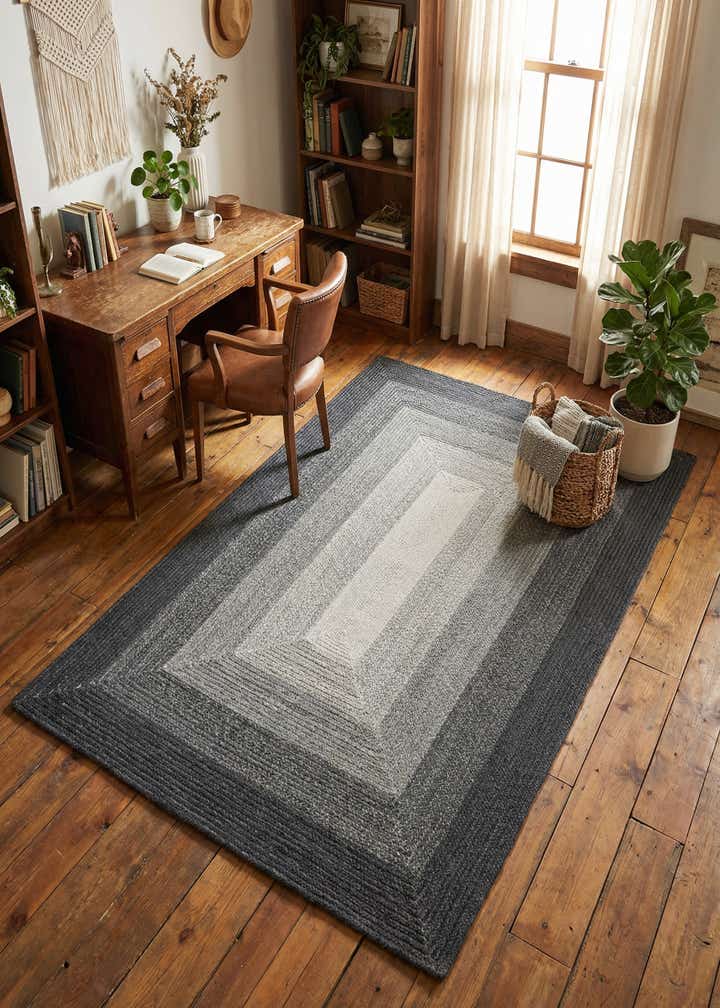 5' 1 x 8' Handmade Hand Braided Wool Rug