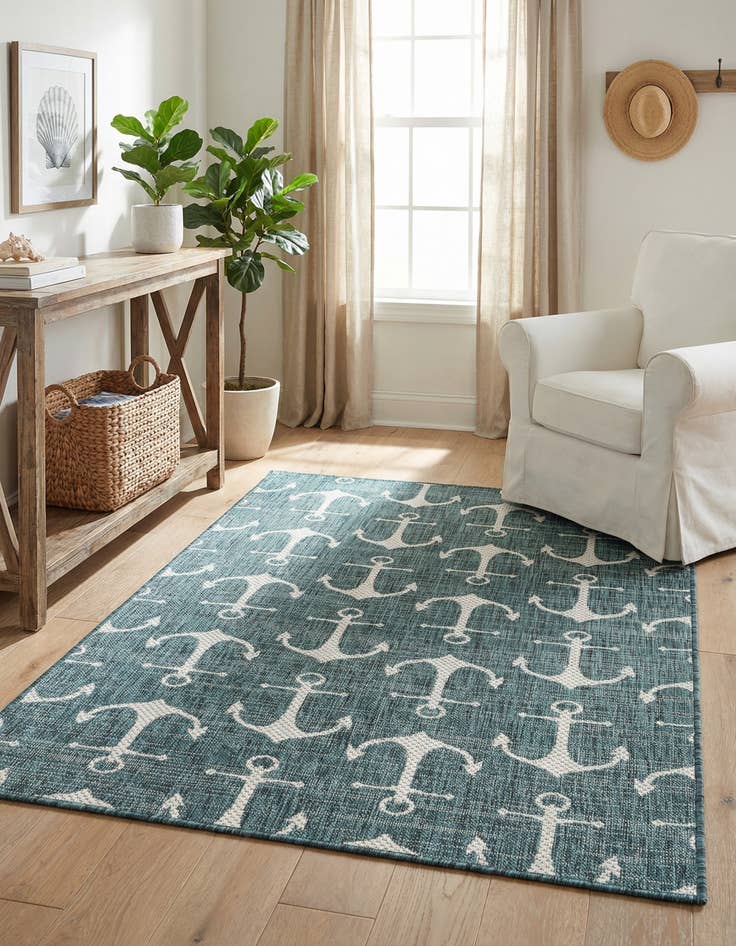 Detail image of 3' x 5' 3 Washable Coastal Indoor / Outdoor Rug