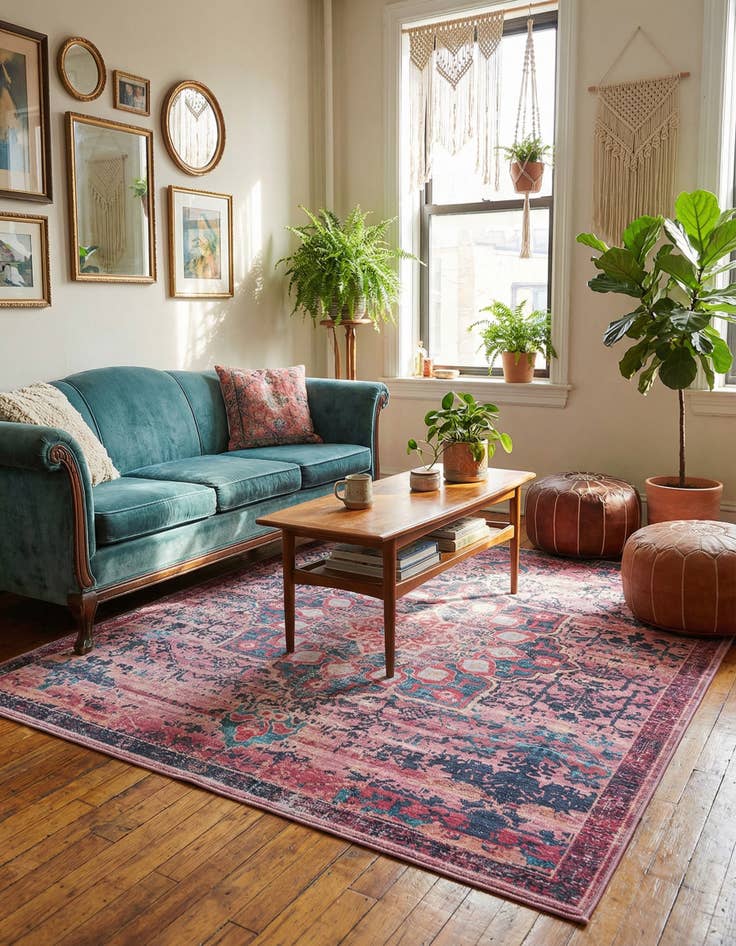 Detail image of 7' 10 x 7' 10  Washable Renaissance Square Rug