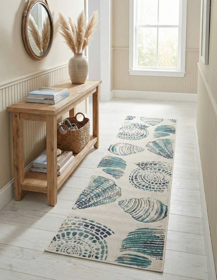 Detail image of 2' 7 x 10' Washable Coastal Indoor / Outdoor Runner Rug