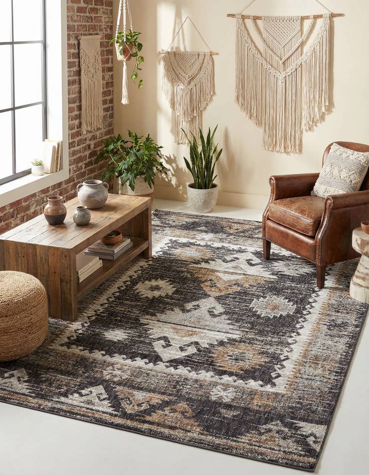 Detail image of 5' 3 x 8' Eco Southwestern Rug