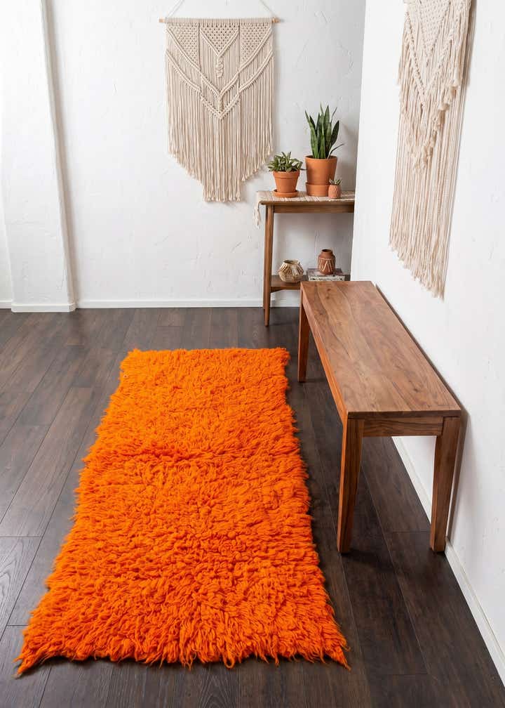 2' 5 x 4' 5 Hand Knotted Moroccan Wool Runner Rug