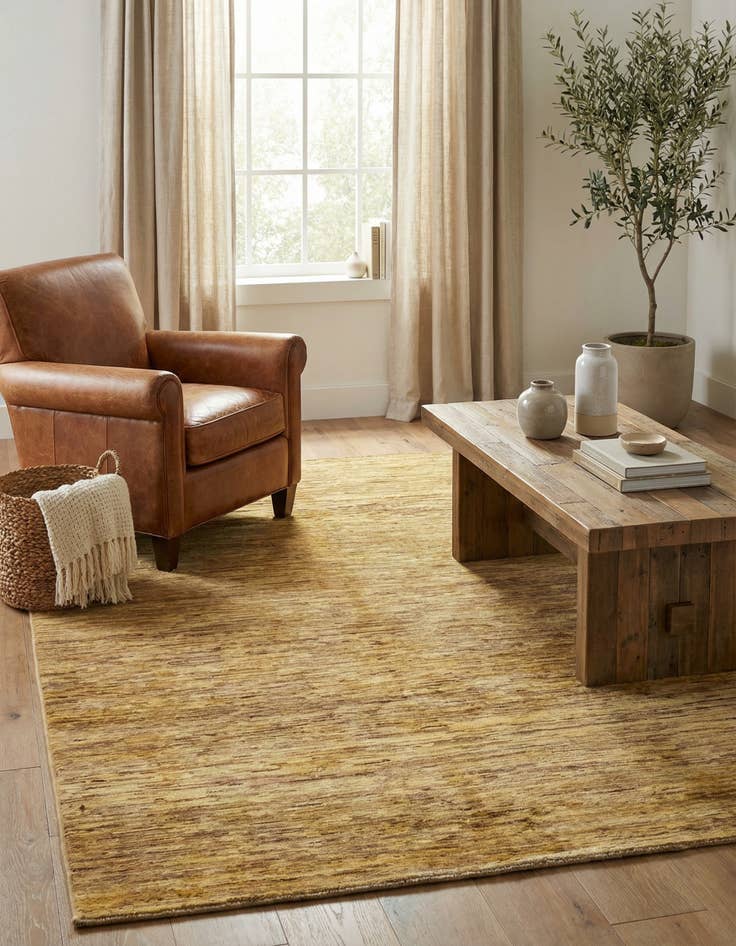 Detail image of 4' 8 x 6' 5 Hand Knotted Modern Ziegler Oriental Rug