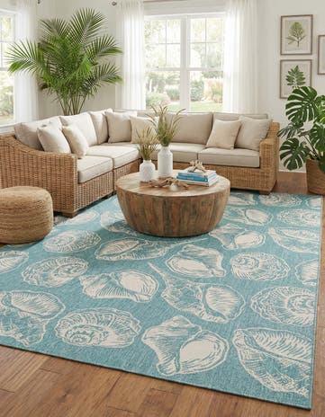 10' x 14' Easy-Clean Coastal Indoor / Outdoor Rug