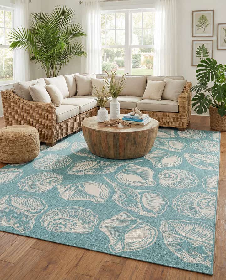 10' x 14' Easy-Clean Coastal Indoor / Outdoor Rug