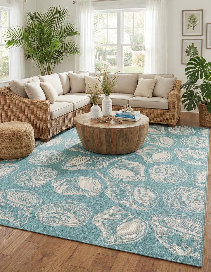 10' x 14' Easy-Clean Coastal Indoor / Outdoo...