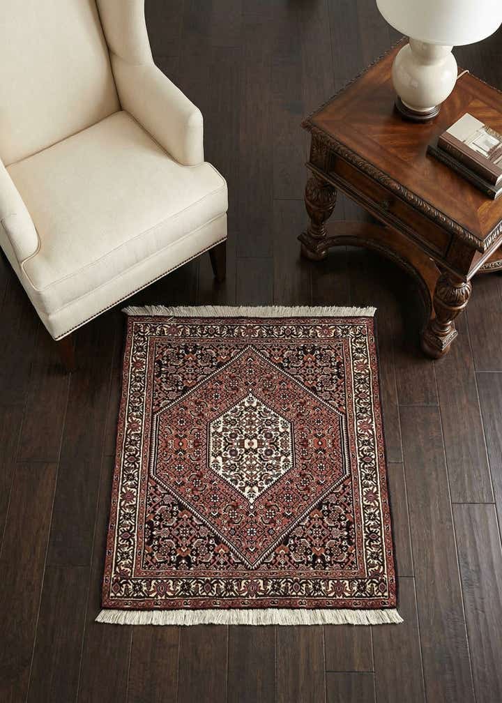 2' 7 x 3' 5 Hand Knotted Bidjar Persian Wool Square Rug