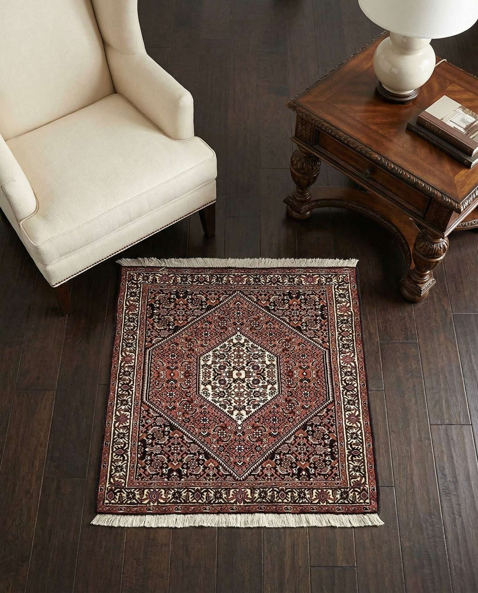 2' 7 x 3' 5 Hand Knotted Bidjar Persian Wool Square Rug