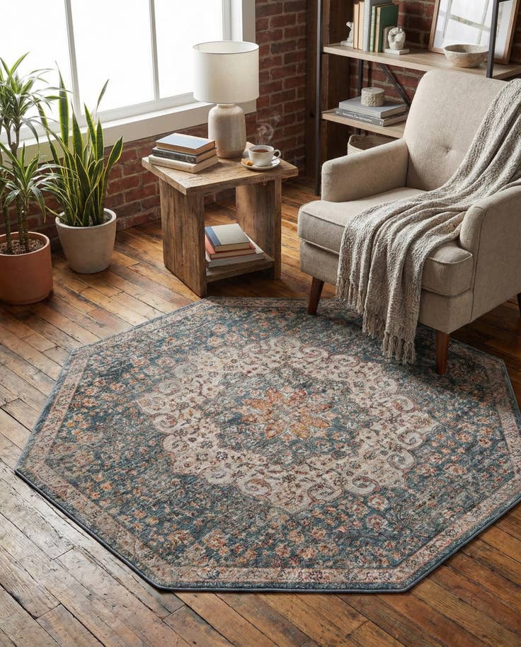 Detail image of 5' 3 x 5' 3 Newport Octagon Rug