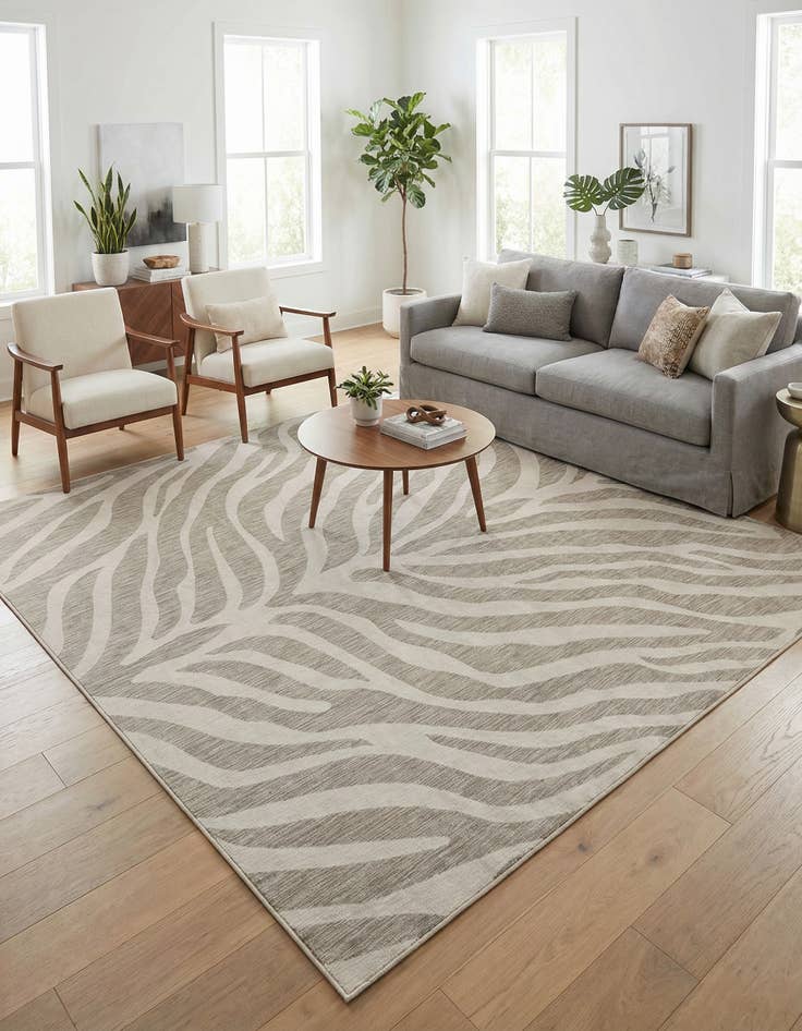 Detail image of 10' x 10'  Washable Safari Indoor / Outdoor Square Rug