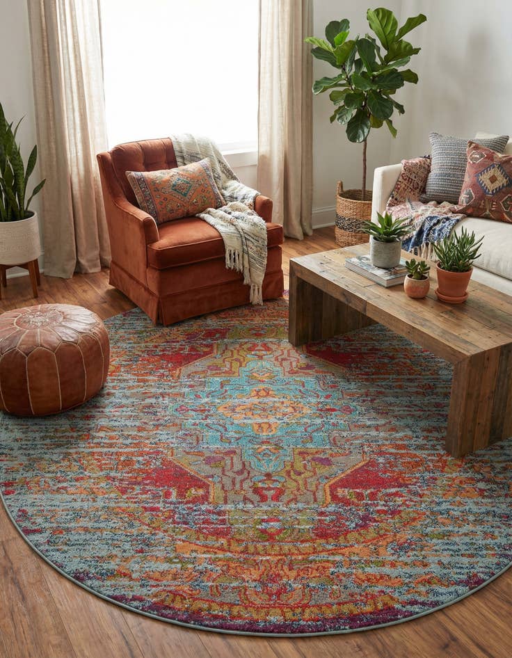 Detail image of 8' x 8' Washable Arte Round Rug