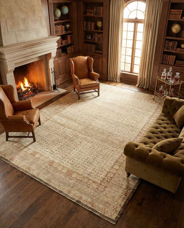 9' 2 x 11' 10 Hand Knotted Oushak Wool Rug