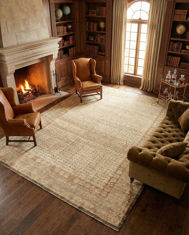 Detail image of 9' 2 x 11' 10 Hand Knotted Oushak Wool Rug