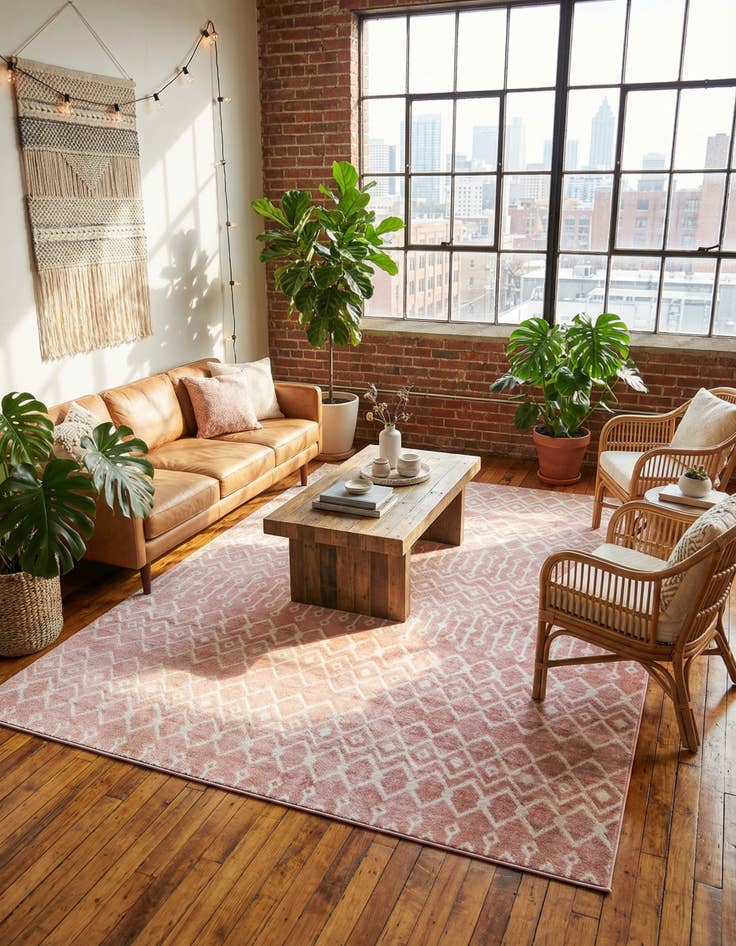 Detail image of 10' x 13' Bohemian Trellis Rug