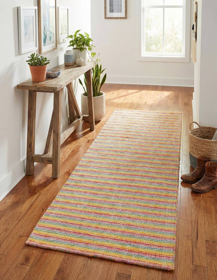 Detail image of 2' x 6' 1 Hand Woven Happy Rugs Happy Home Wool Runner