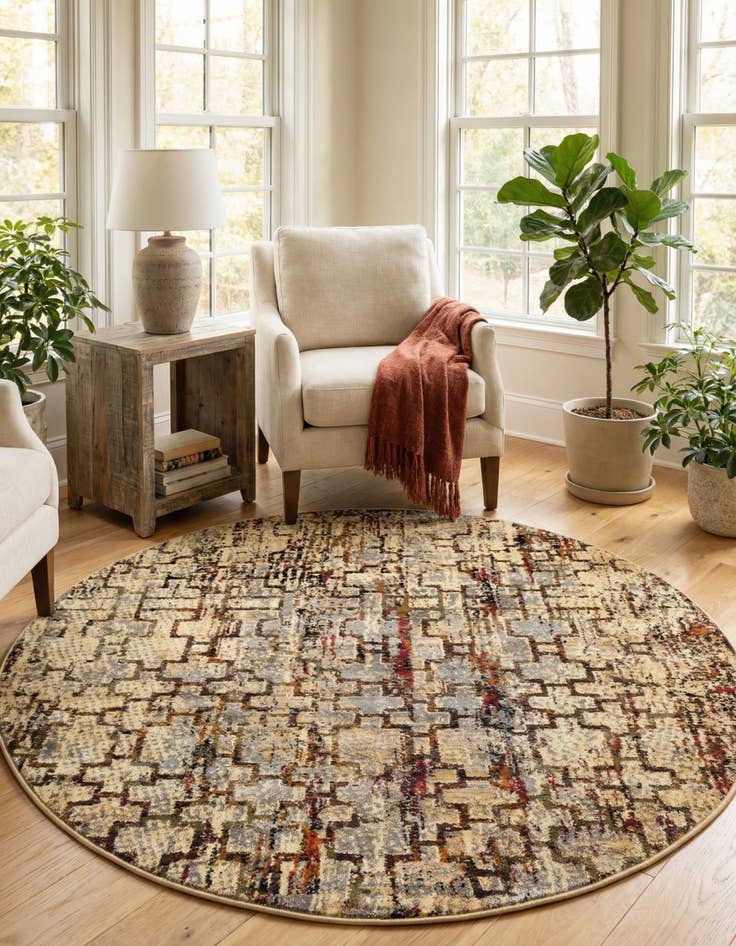 Detail image of  5' 3 x 5' 3 Saturn Round Rug