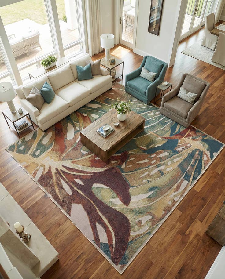 Detail image of 12' x 12' Easy-Clean Baja Indoor / Outdoor Square Rug