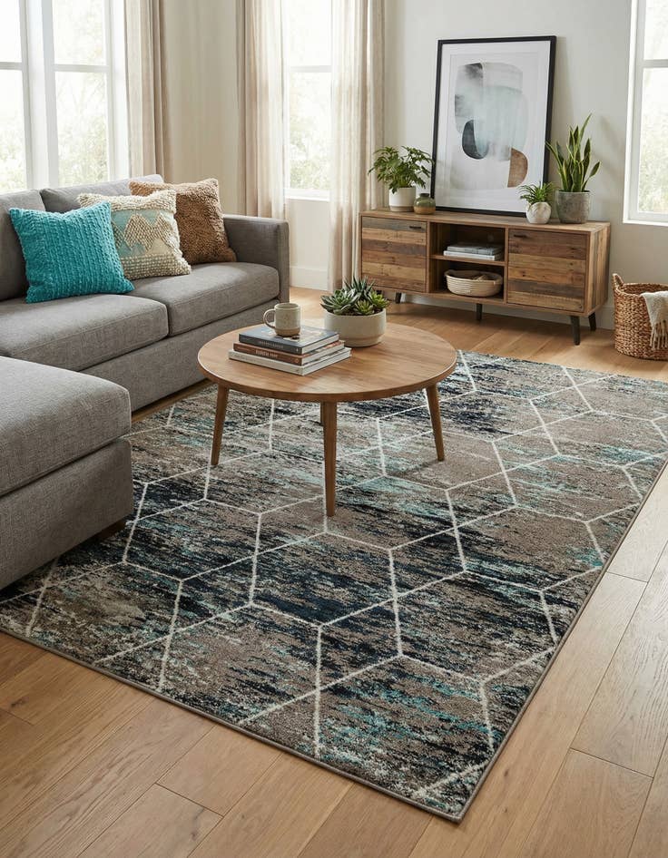 Detail image of 7' x 10' Trellis Frieze Rug