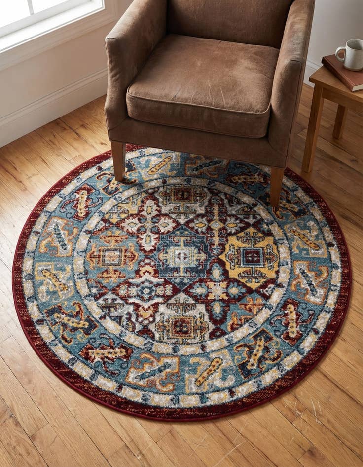 Detail image of 3' 3 x 3' 3 Kamala Washable Round Rug