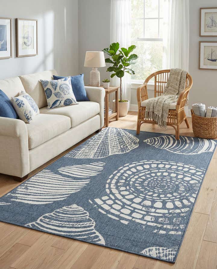 5' 3 x 8' Easy-Clean Coastal Indoor / Outdoor Rug