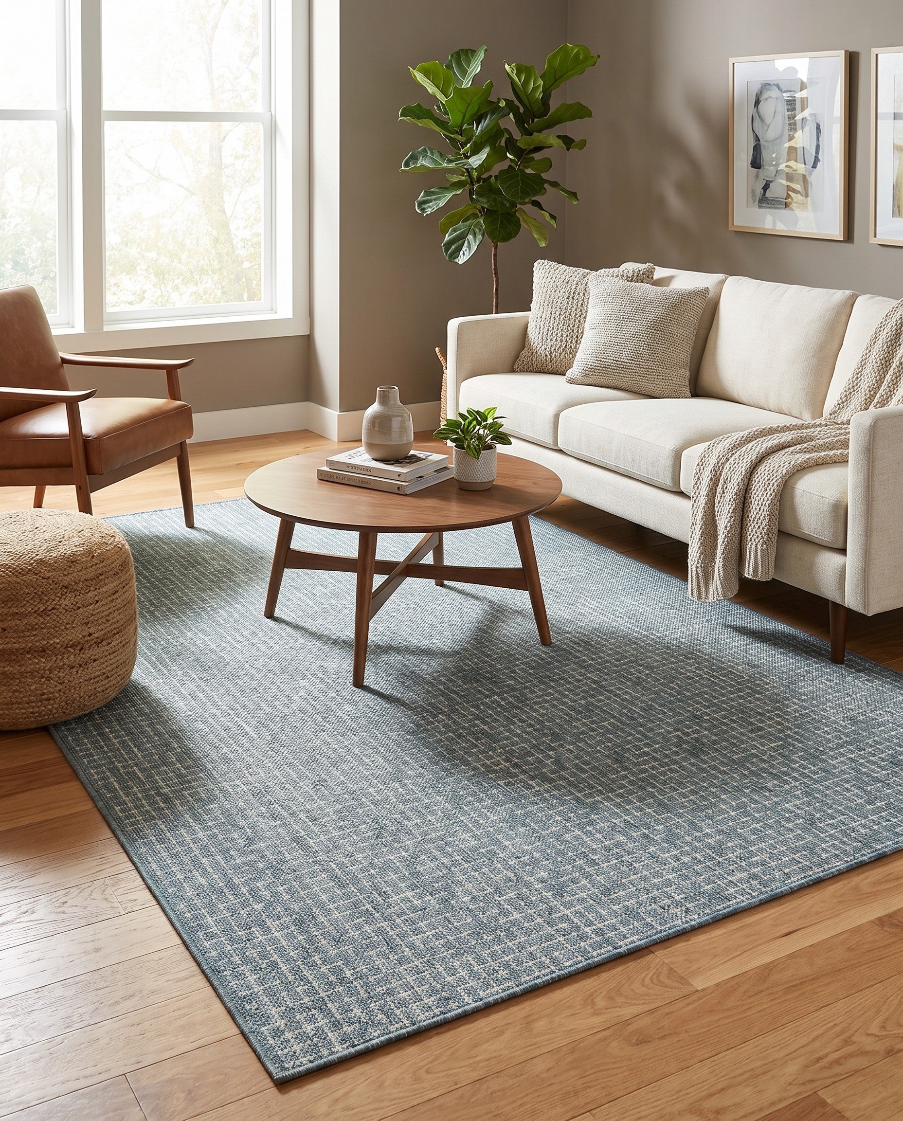 5' 3 x 8' Easy-Clean Checkered Indoor / Outdoor Rug