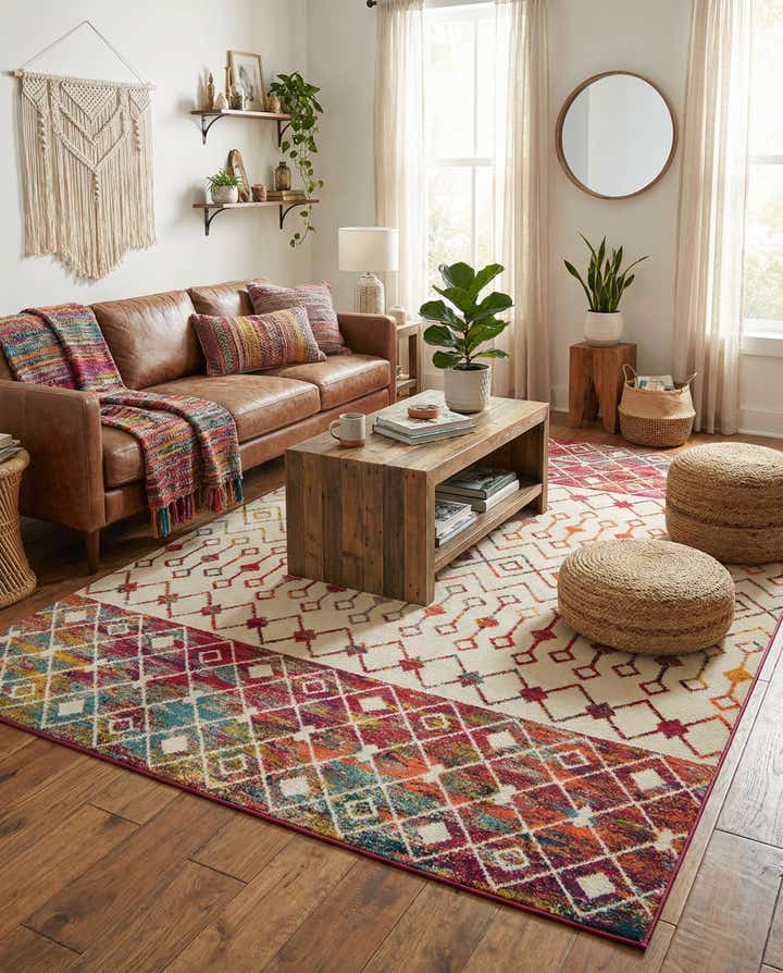 9' x 12' Moroccan Trellis Rug
