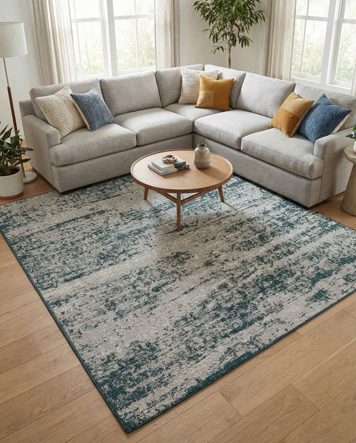 6' x 6' 10 Easy-Clean Modern Indoor / Outdoor Square Rug