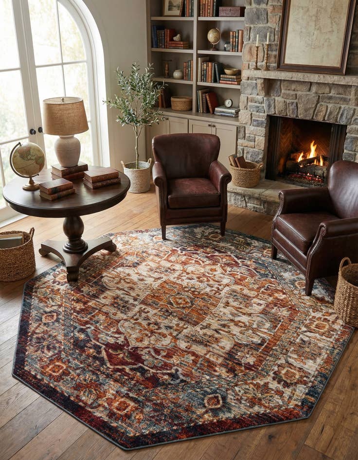 Detail image of 7' 10 x 7' 10 Isabella Octagon Rug