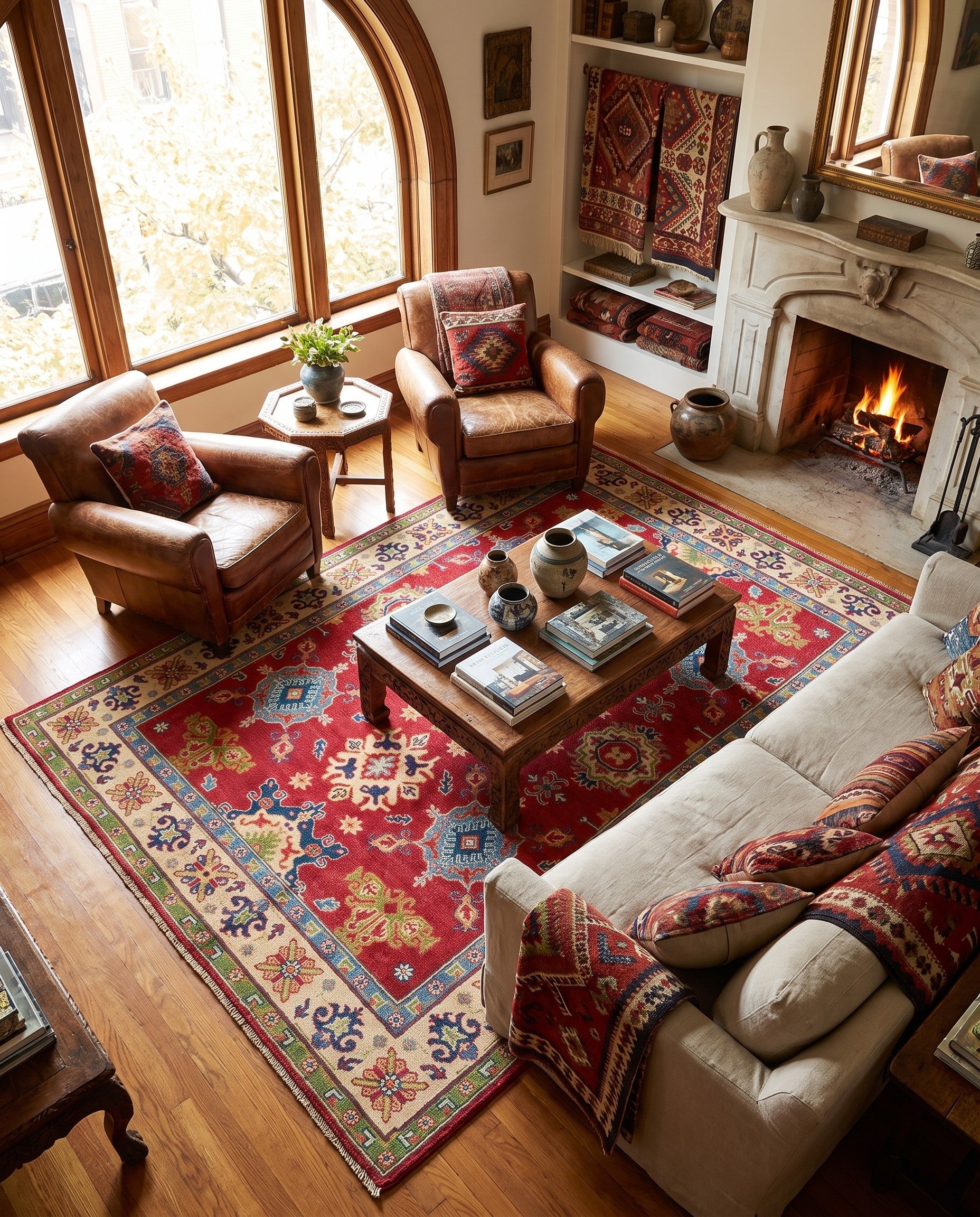 155cm x 215cm Hand Knotted Kazak Rug