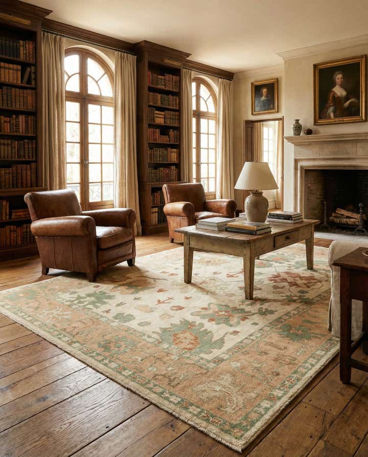 8' x 10' Hand Knotted Oushak Wool Rug