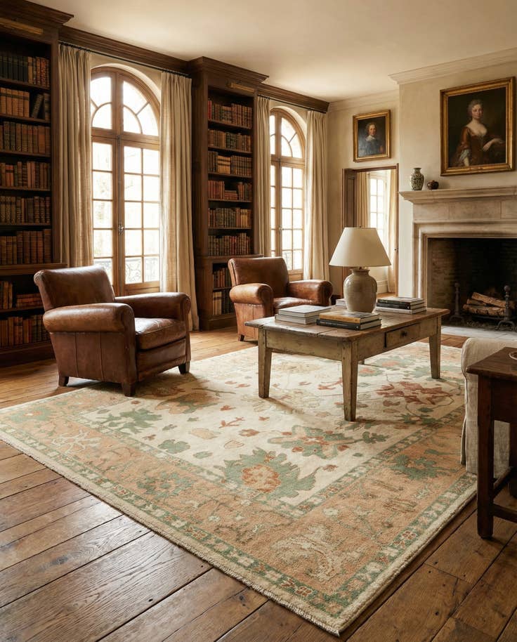 Detail image of 8' x 10' Hand Knotted Oushak Wool Rug