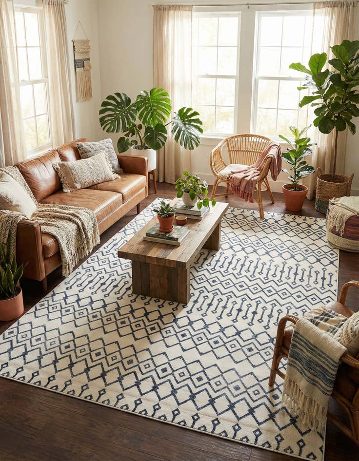 Detail image of 9' x 12' Bohemian Trellis Rug