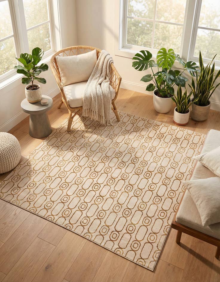 Detail image of  7' 10 x 7' 10 Vogue Geo Square Rug