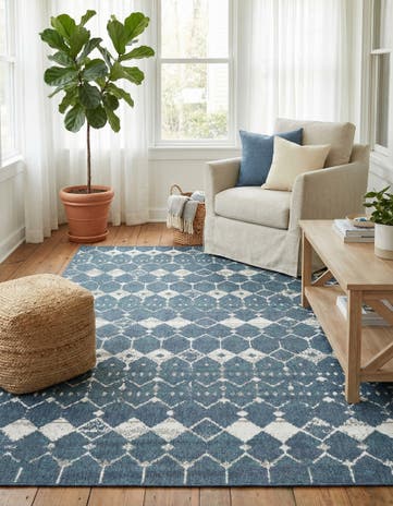 5' 3 x 8' Easy-Clean Lattice Indoor / Outdoor Rug