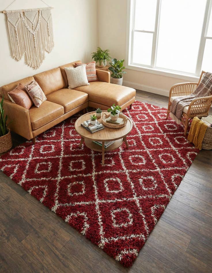 Detail image of 10' x 13' Trellis Shag Rug