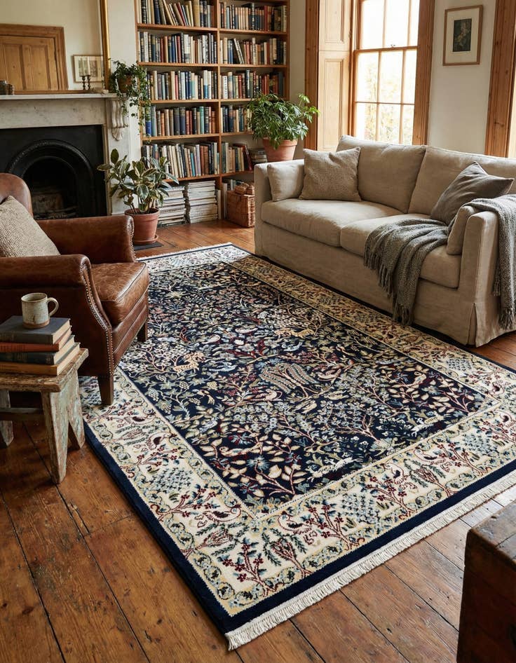 Detail image of 5' 3 x 8' Nain Design Rug