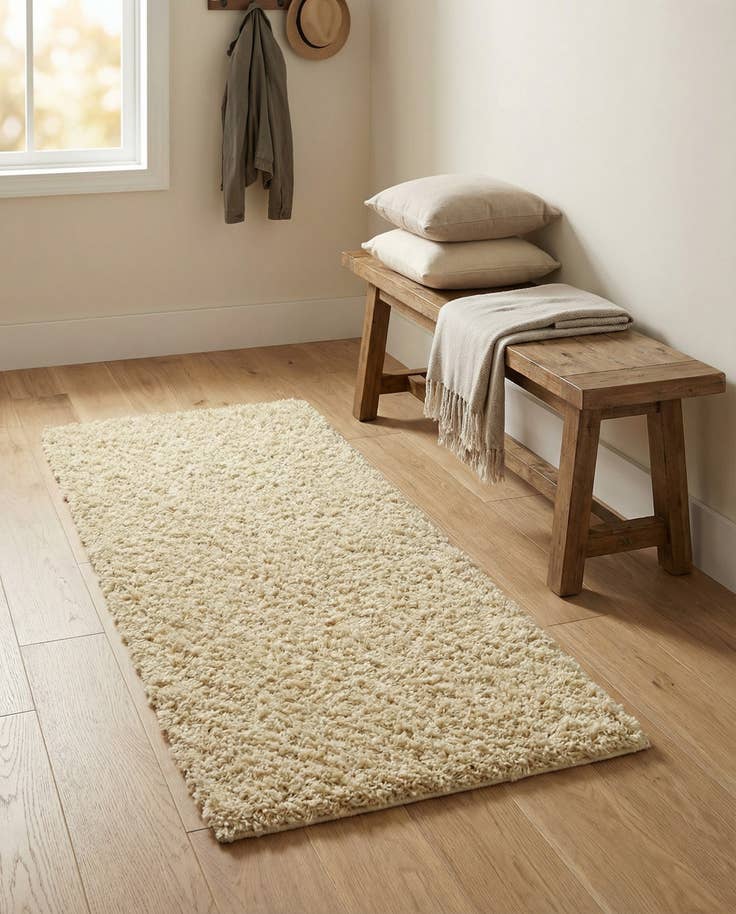 Detail image of 2' x 4' Solid Shag Runner Rug