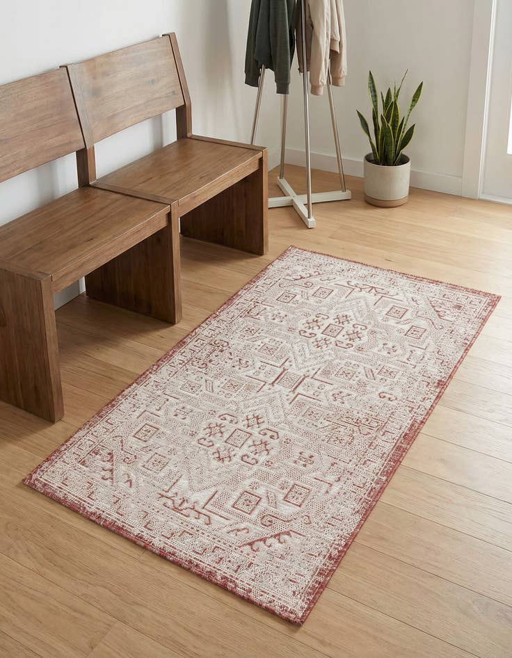 Detail image of 3' x 5' 3  Washable Aztec Indoor / Outdoor Rug